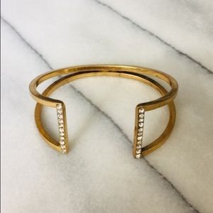 J.Crew Open Cuff With Crystal Accents ANTIQUE GOLD